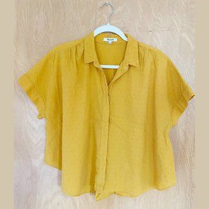 Madewell yellow short sleeve button down M